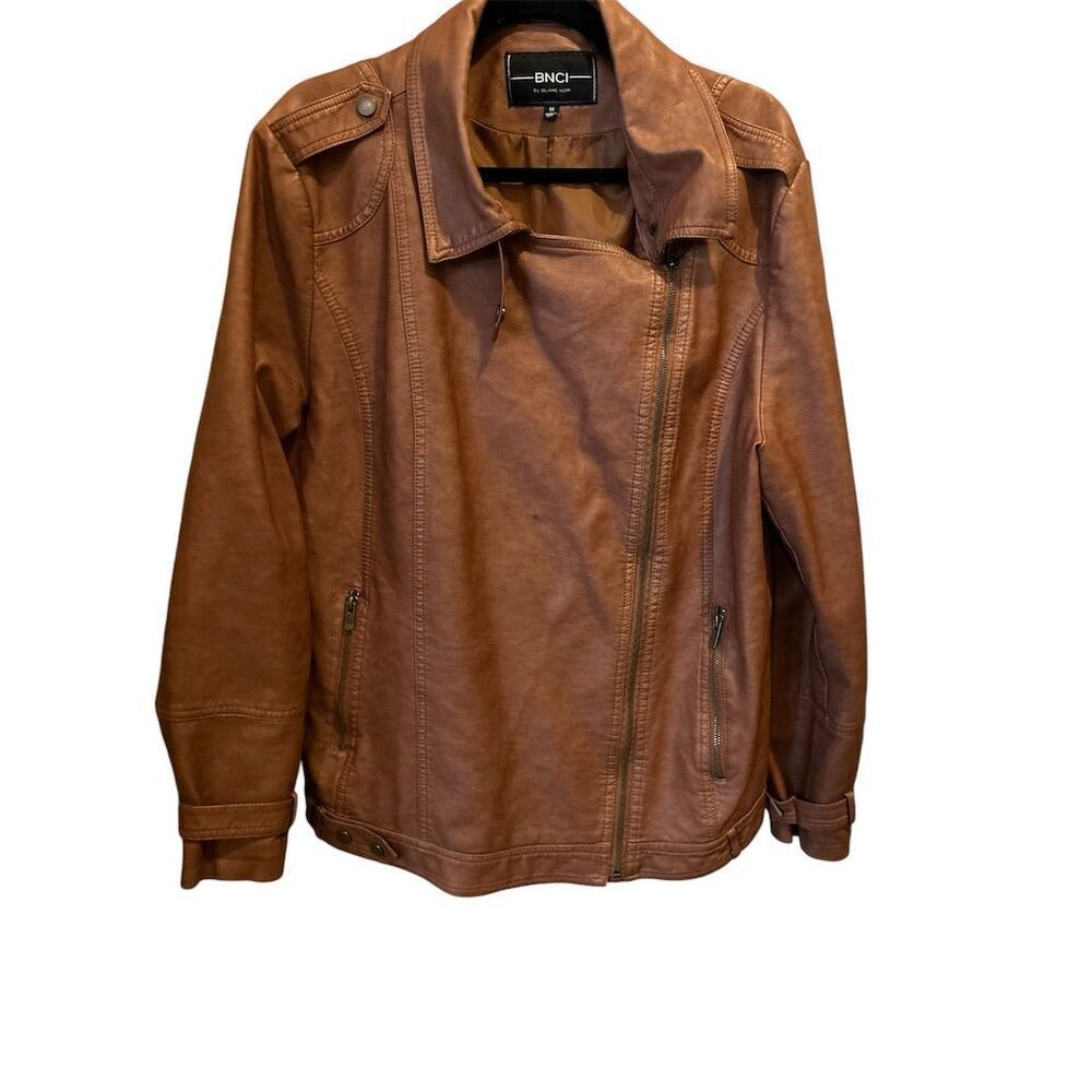 BNCI by Blanc Noir Women's Brown Faux Suede Jacket Size 1X Zip Closure‎